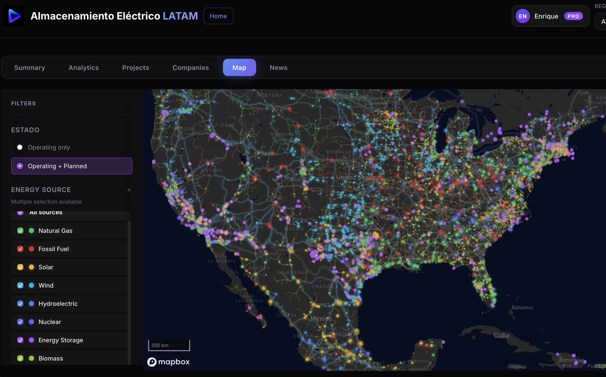 Interactive map — 20,000+ projects across Americas